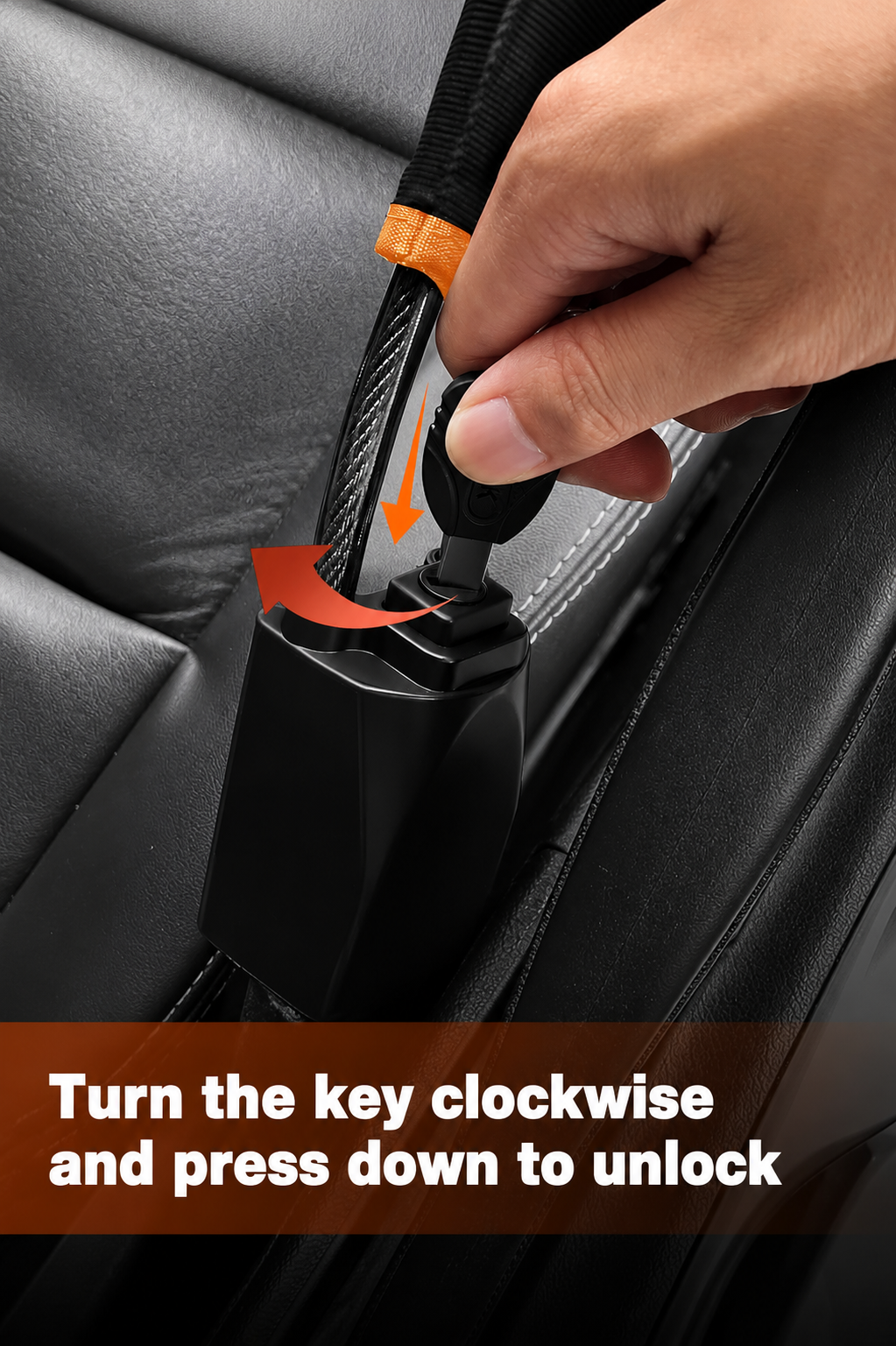 Car Steering Lock with Seat Belt
