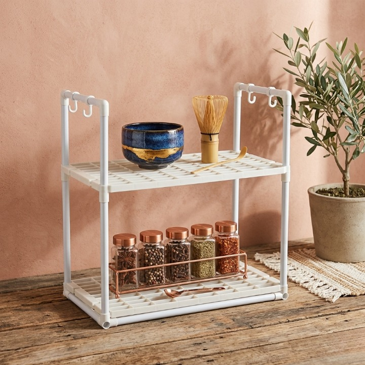 Microwave Oven Storage Rack 2-Tier Kitchen Organizer